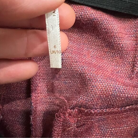 Free People Ikat Tribal Printed Pull On Knit Cropped Flare Pants Size 6 - Picture 9 of 9